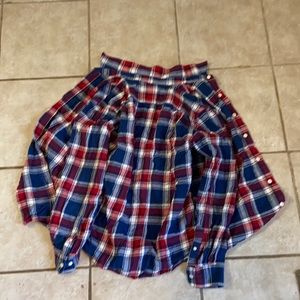 Men’s small blue and red flannel